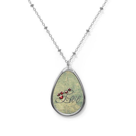 Elegant Love Oval Necklace - Heartfelt Gift for Anniversary