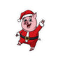 Festive Santa Pig Kiss-Cut Stickers | Christmas Decor, Gift Wrapping, Holiday Cards, Laptop Stickers, Fun Holiday Accessories