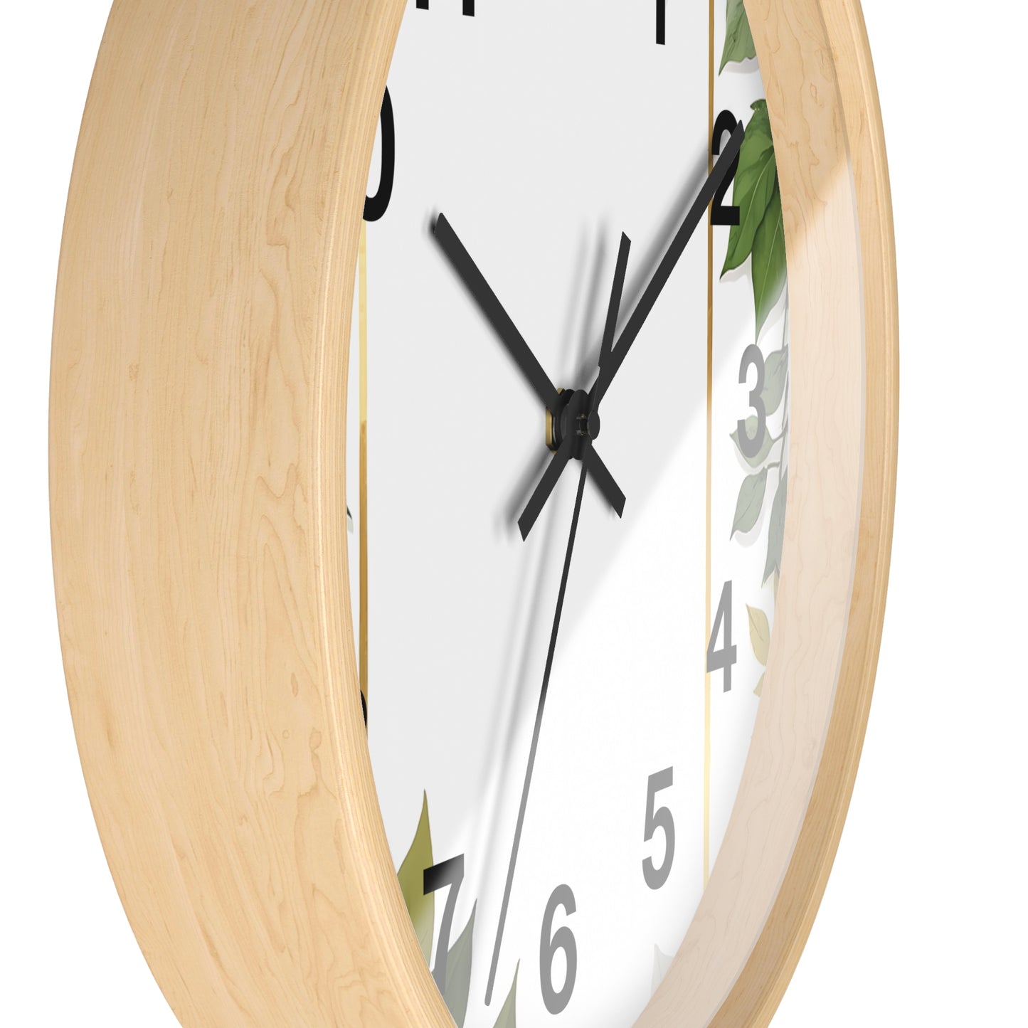 Elegant Leafy Wall Clock | Home Décor, Gift for Her, Modern Rustic Design, Nature Lover Wall Art, Stylish Timepiece