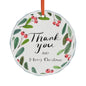 Heart Crystal Ornament - "Thank You and Merry Christmas" Holiday Glass Decoration