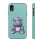 Cute Hippo Phone Case, Tough Phone Cover, Fun Animal Case, Gift for Kids, Cute Decor, Birthday Present
