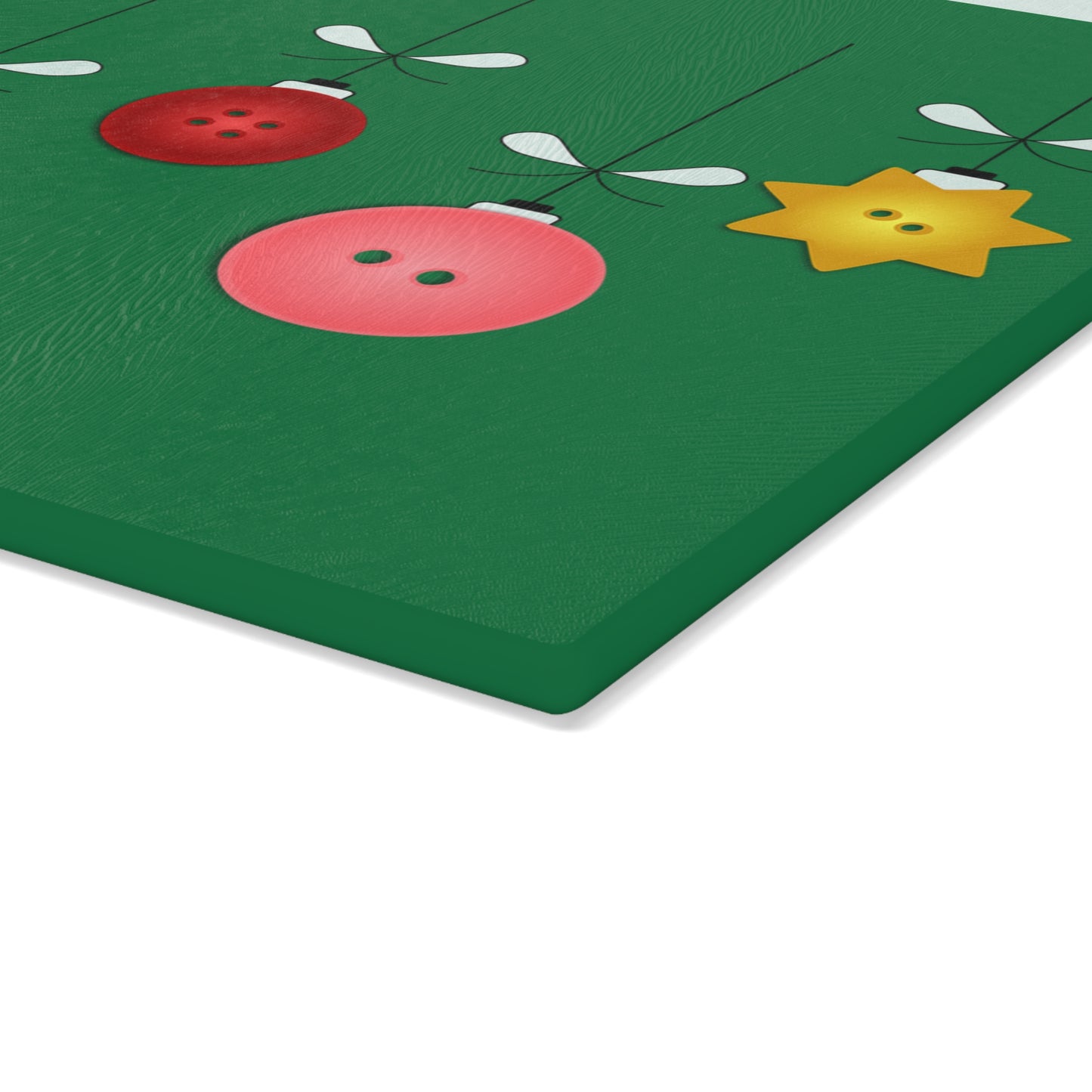 Festive Glass Cutting Board, Holiday Kitchen Decor, Christmas Gift, Unique Serving Tray, Durable Cooking Accessory, Holiday Entertaining