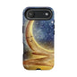 Moonlit Smile Phone Case — Starry Night Crescent Moon iPhone Cover