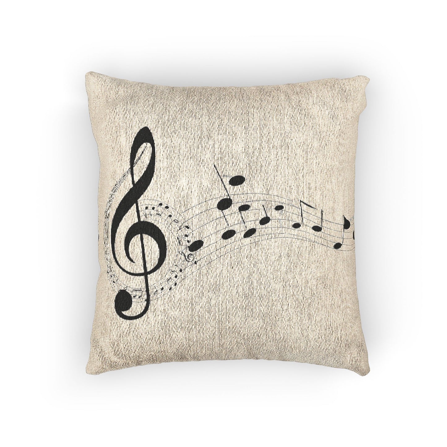Musical Note Woven Pillow - Cozy Decor for Music Lovers