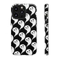 Ghost Pattern Phone Case, Cute Ghost Cell Phone Cover, Halloween Accessory, Spooky Gift, Black and White Phone Case