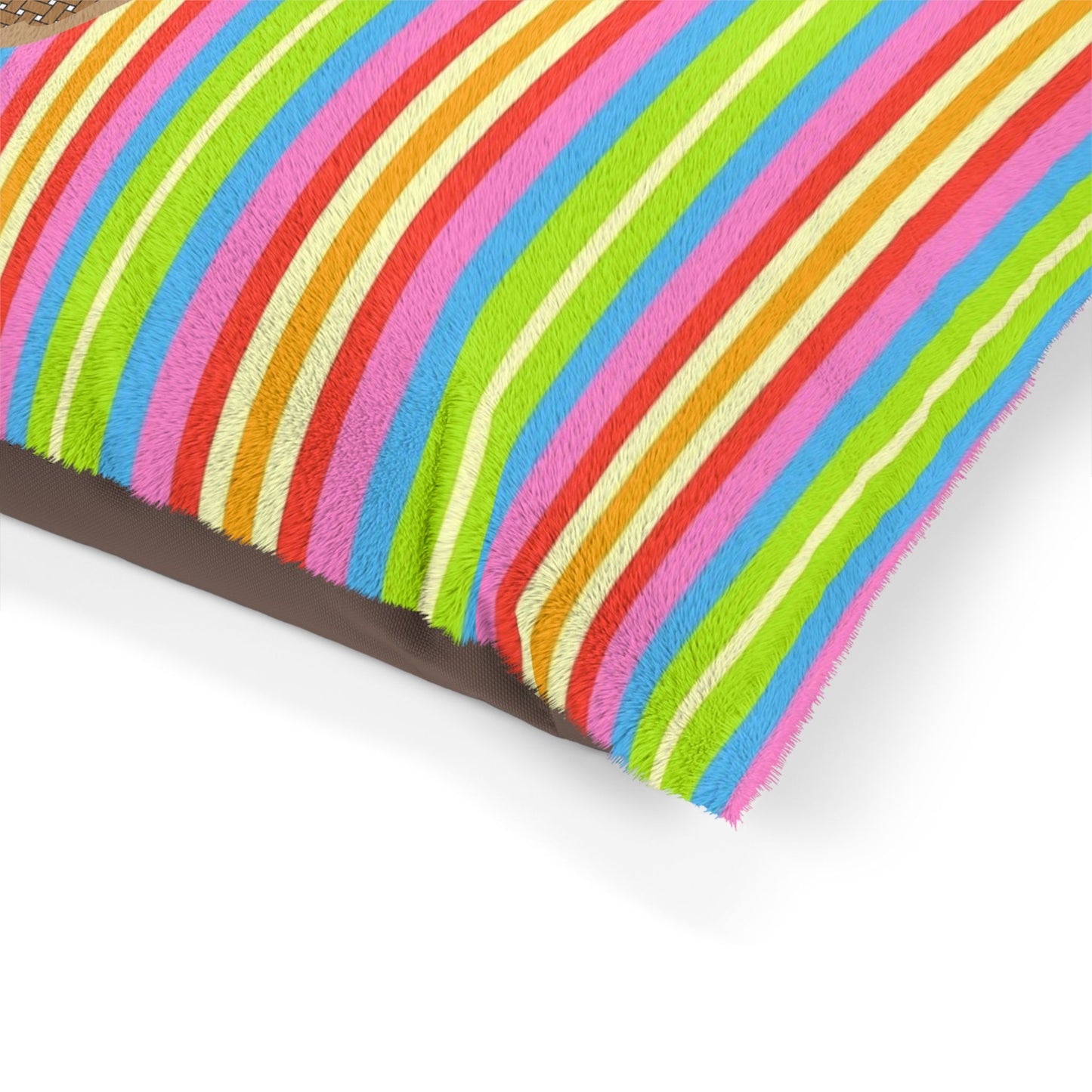 Colorful Striped Pet Bed with Personalized Letter, Dog Bed, Cat Bed, Cozy Pet Cushion, Fun Pet Accessory, Bright Pet Bedding