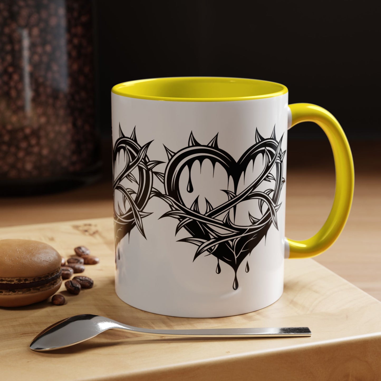 Gothic Heart Mug, Unique Art Coffee Cup for Gifting, Gothic Home Decor, Perfect for Friends, Gothic Style Drinkware