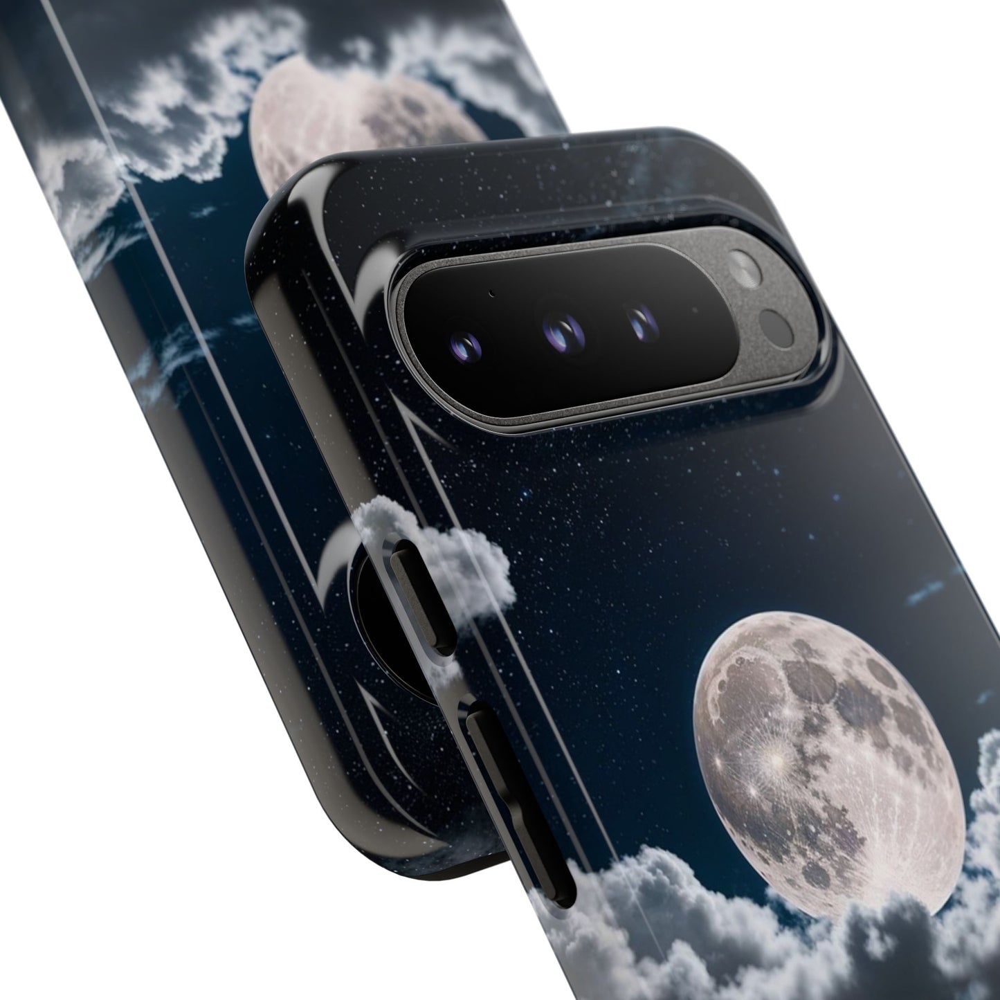 Moonlit Reflection Phone Case — Night Sky Moon & Clouds Tough Case