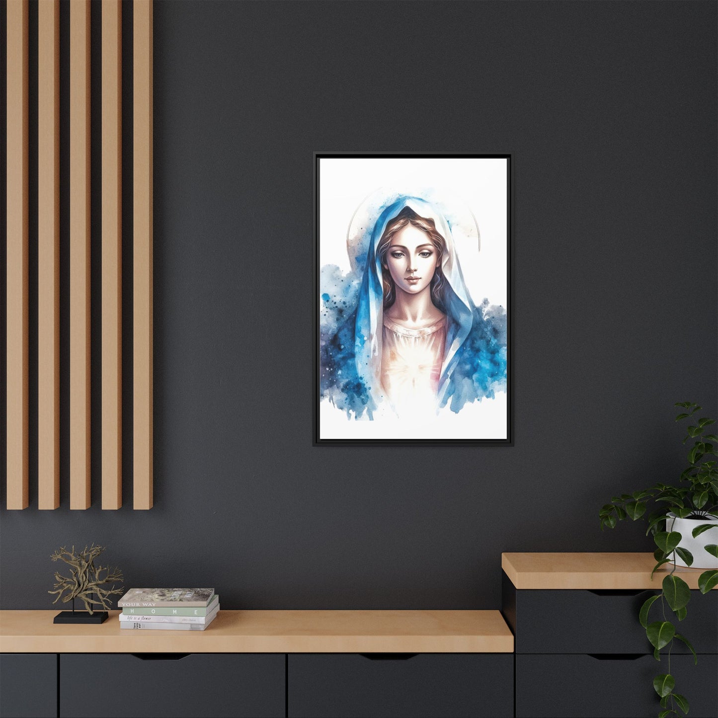 Framed Canvas Art Print, Spiritual Decor, Religious Artwork, Wall Decor, Gift for Faith, Elegant Home Decoration