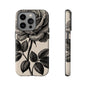 Black Rose Phone Case, Tough Cases with Floral Design, Elegant Tech Accessory, Gift for Flower Lovers, Stylish Protection