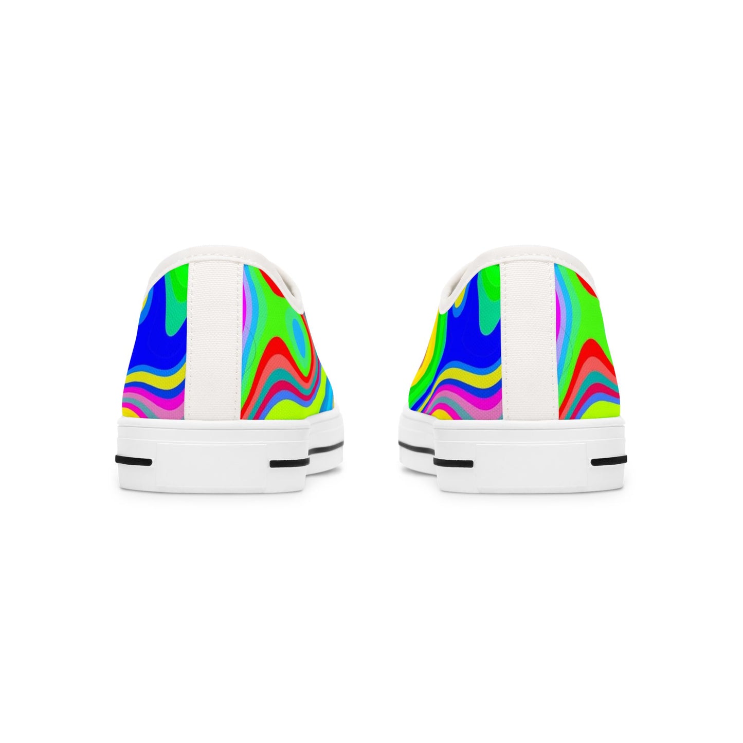Low Top Sneakers — Vibrant Psychedelic Swirl Women's Canvas Shoes