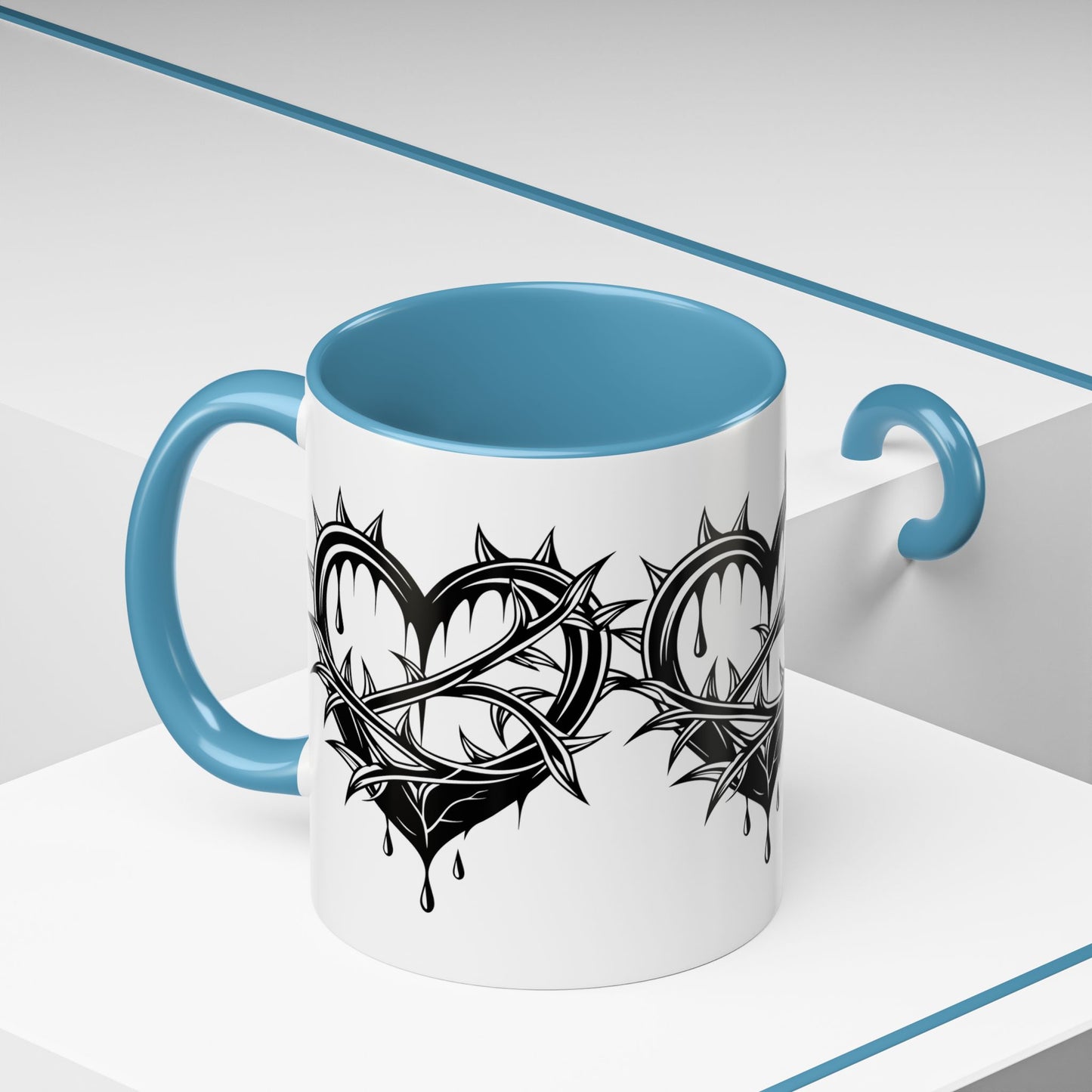 Gothic Heart Mug, Unique Art Coffee Cup for Gifting, Gothic Home Decor, Perfect for Friends, Gothic Style Drinkware