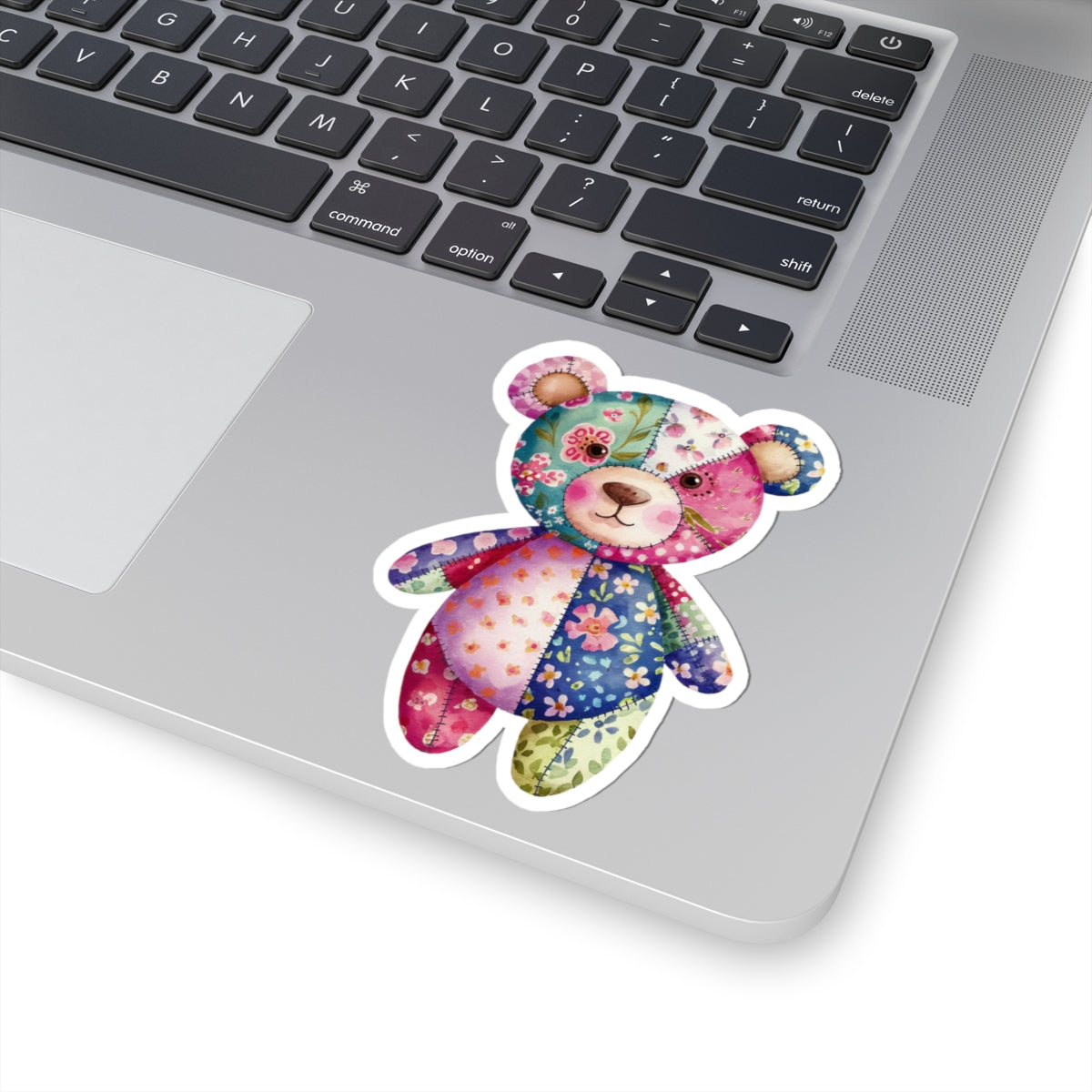 Cute Patchwork Teddy Bear Stickers, Aesthetic Decor for Laptops, Journals, Kid’s Rooms, Gifts for Bear Lovers, Scrapbooking Supplies