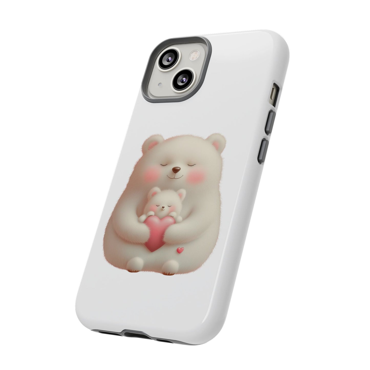 Cute Bear Phone Case, Tough Cases, Animal Lover Gift, Kids Accessories, Mother’s Day, Heartwarming Design