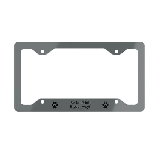 Personalized Metal License Plate Frame - Paw Print