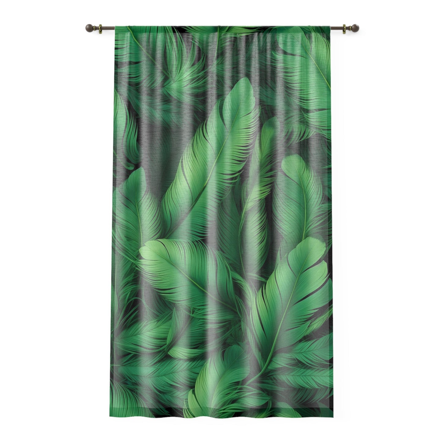Tropical Leaf Window Curtain, Botanical Home Decor, Green Jungle Drapes, Living Room Curtains, Nature-Inspired Window Treatment