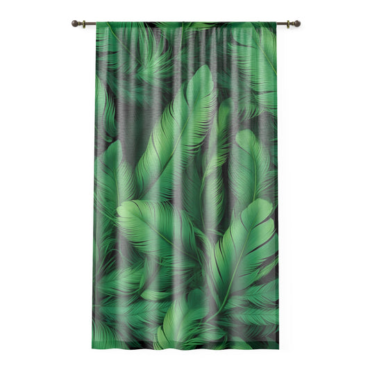 Tropical Leaf Window Curtain, Botanical Home Decor, Green Jungle Drapes, Living Room Curtains, Nature-Inspired Window Treatment