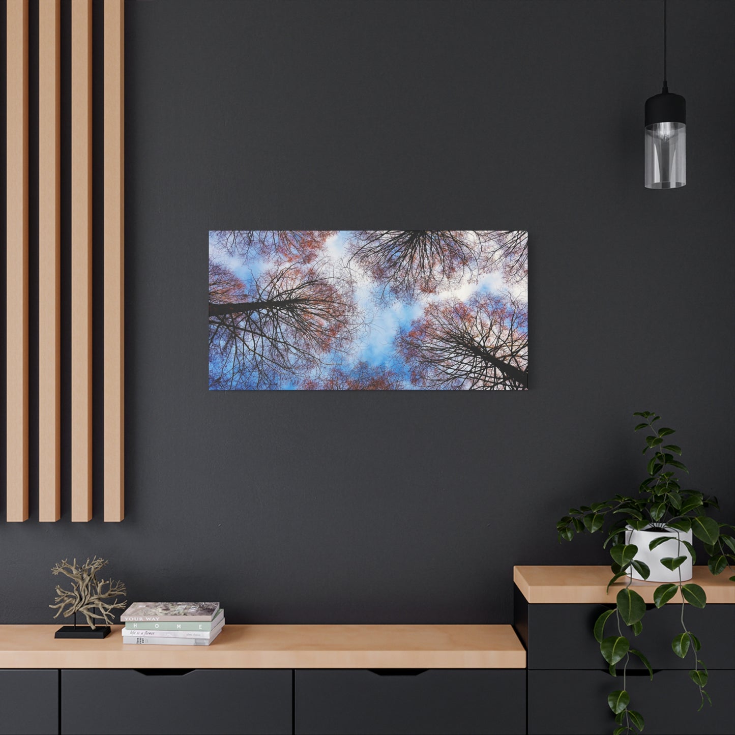 Canopy Sky Canvas Print — Winter Tree Tops Wall Art