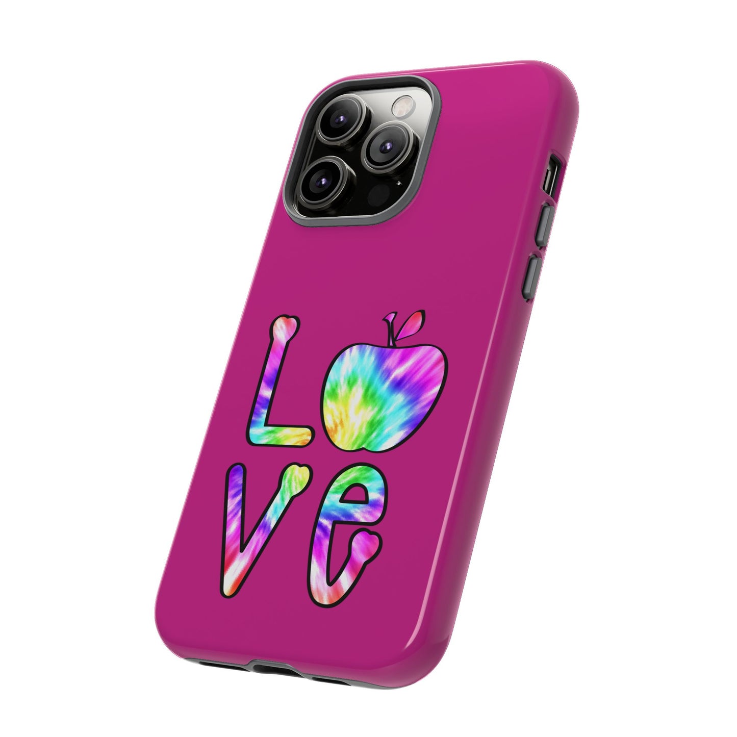 Colorful Love Phone Case, Tough Cases for iPhone, Cute Phone Accessory, Gift for Her, Summer Vibe Phone Cover