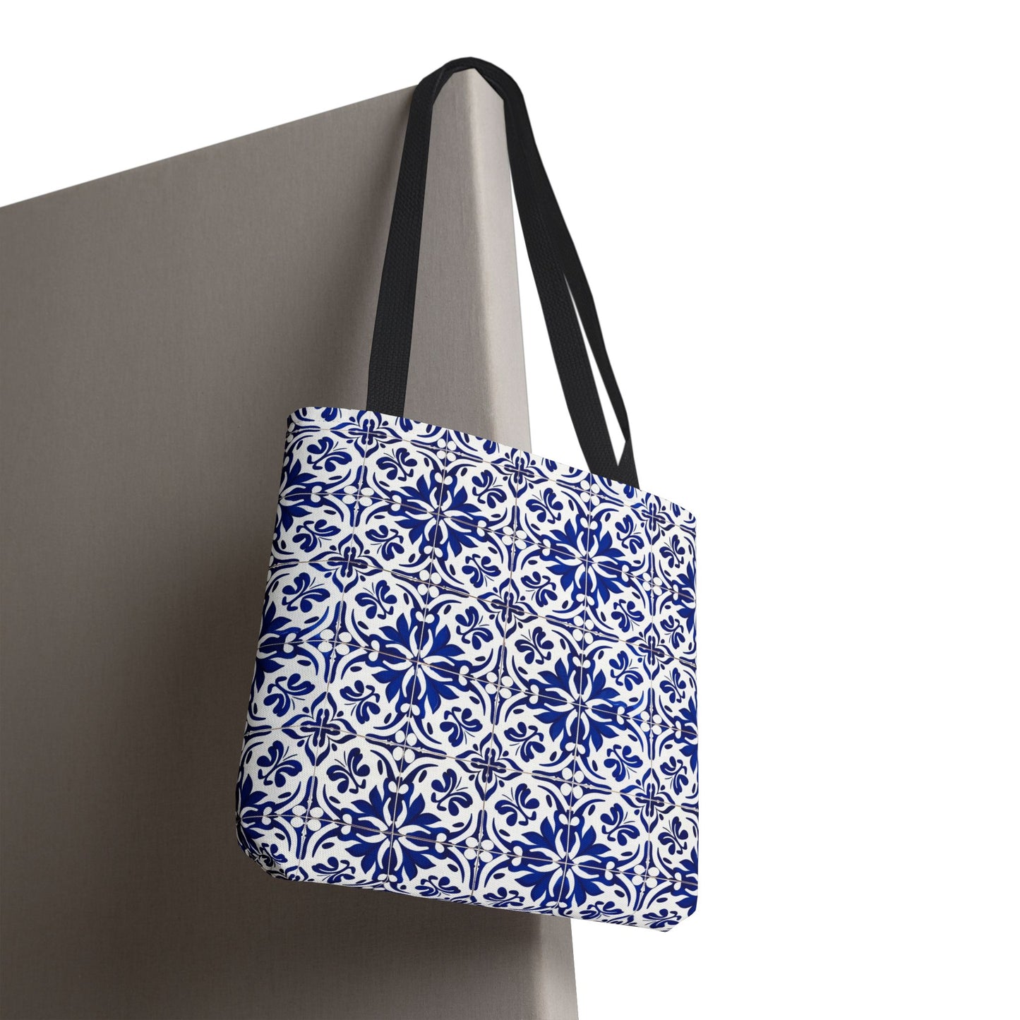 Blue Moroccan Tile Tote Bag - All-Over Print Patterned Market Tote