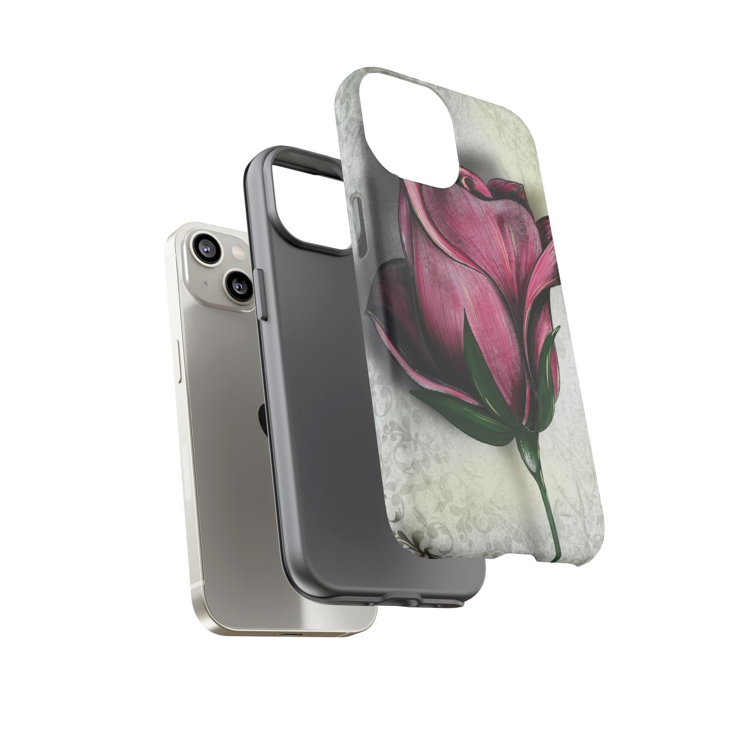 Rose Phone Case – Tough Cases, Floral Phone Cover, Gift for Her, Minimalist Design, Nature Lover's Accessory, Birthday Gift Idea
