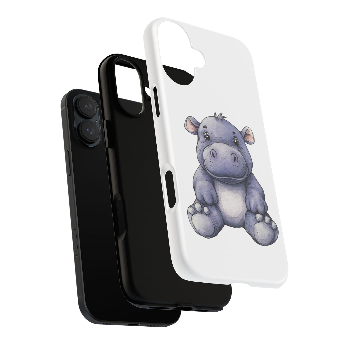 Cute Hippo Phone Case, Unique Tough Cases, Animal Lover Gift, Cute Animal Design, Baby Animal Phone Accessory