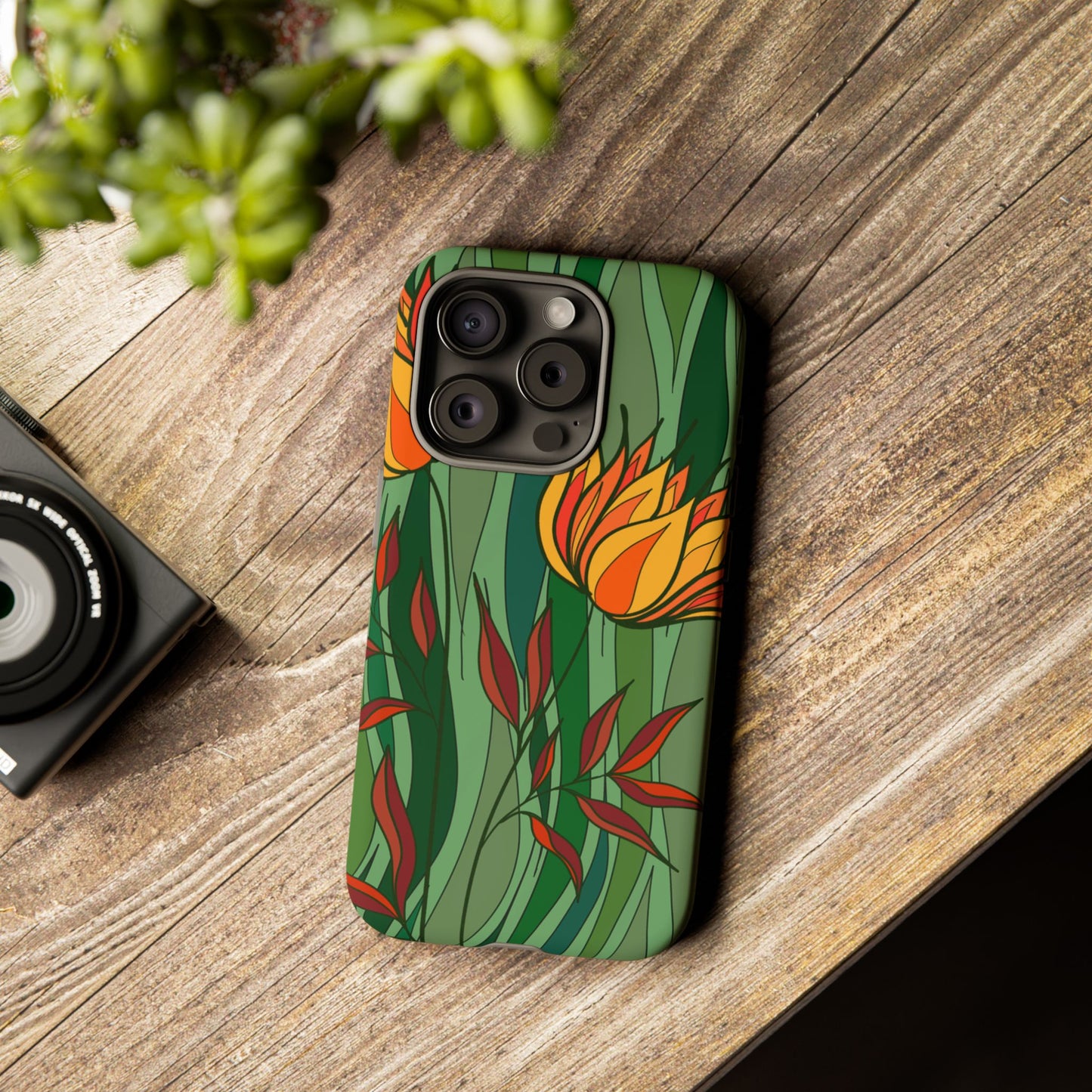 Vibrant Floral Phone Case, Nature-Inspired Tough Case, Eco-Friendly Cover, Unique Gift for Nature Lovers, Spring Decor