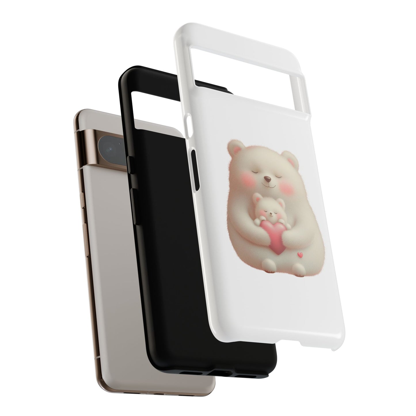 Cute Bear Phone Case, Tough Cases, Animal Lover Gift, Kids Accessories, Mother’s Day, Heartwarming Design