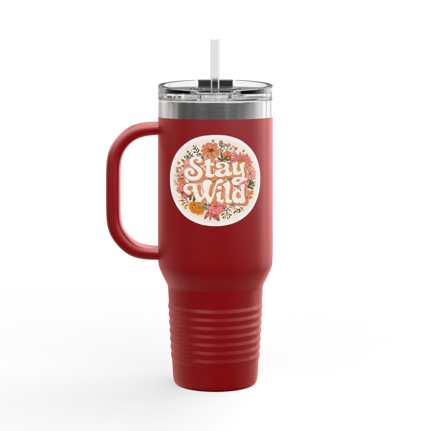 Stay Wild Floral 40oz Insulated Travel Mug
