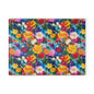 Floral Glass Cutting Board — Bright Watercolor Garden Kitchen Board