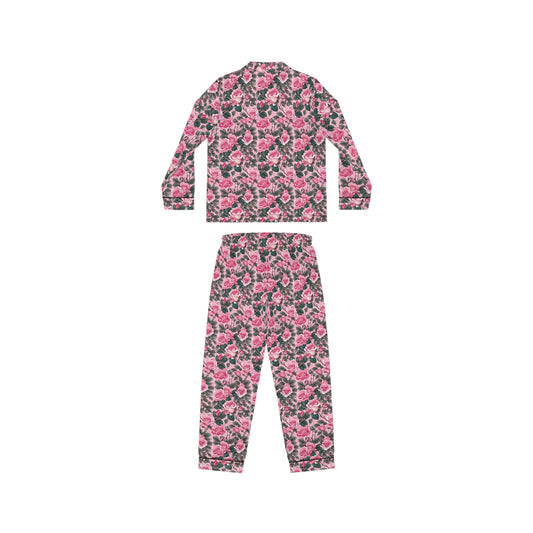Floral Women's Satin Pajamas, Luxurious Sleepwear, Cozy Gift for Her, Ideal for Holidays, Relaxation, and Special Occasions