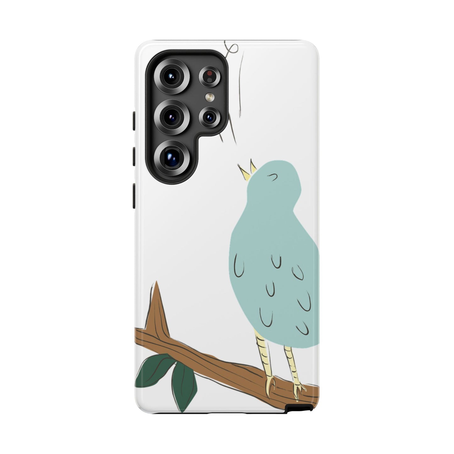 Birdsong Phone Case — Cute Blue Bird on Branch Protective Case