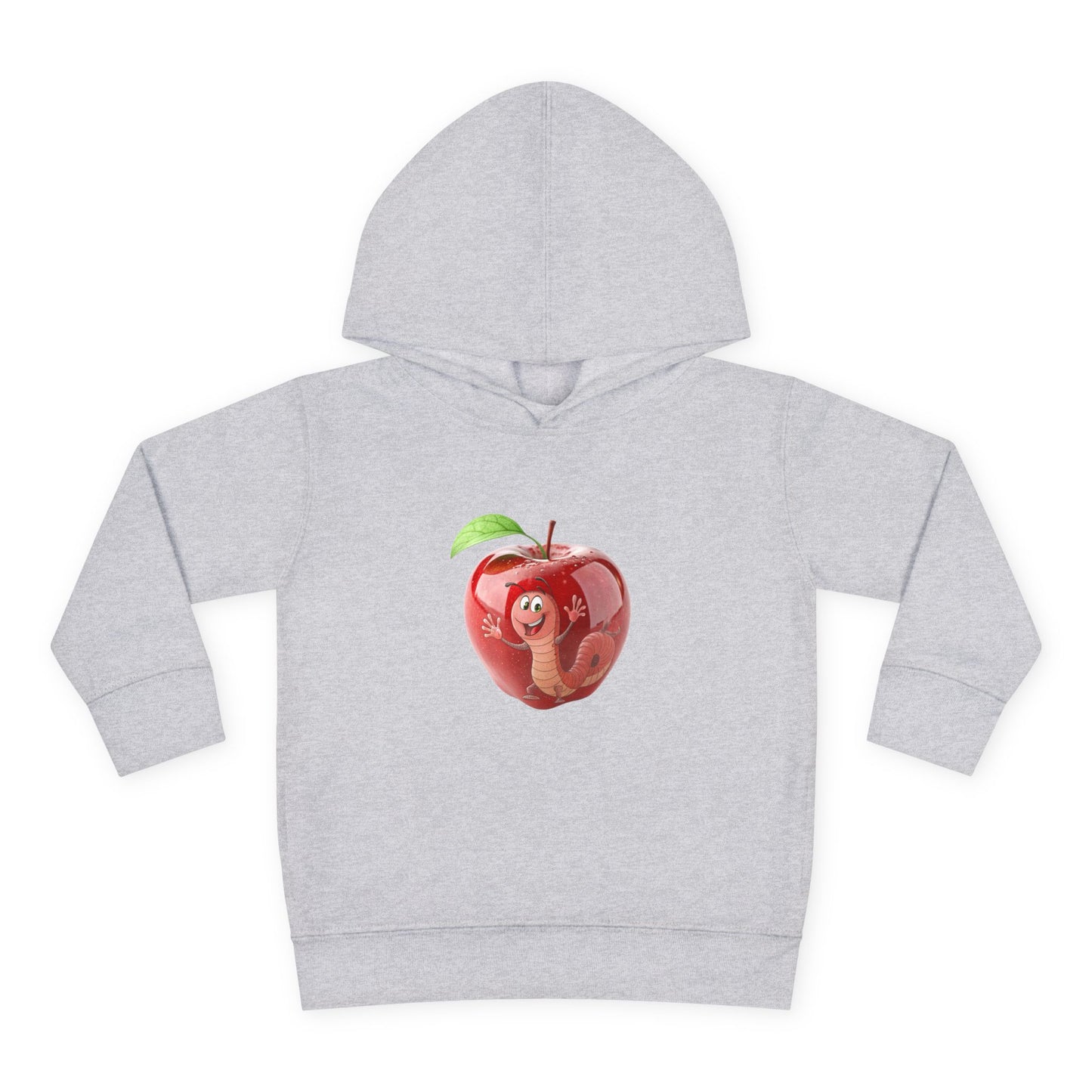 Cute Apple Toddler Pullover Fleece Hoodie - Cozy, Fun, Playful Kidswear, Perfect Gift for Birthdays, Play Dates, or Fall Outings