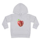 Cute Apple Toddler Pullover Fleece Hoodie - Cozy, Fun, Playful Kidswear, Perfect Gift for Birthdays, Play Dates, or Fall Outings