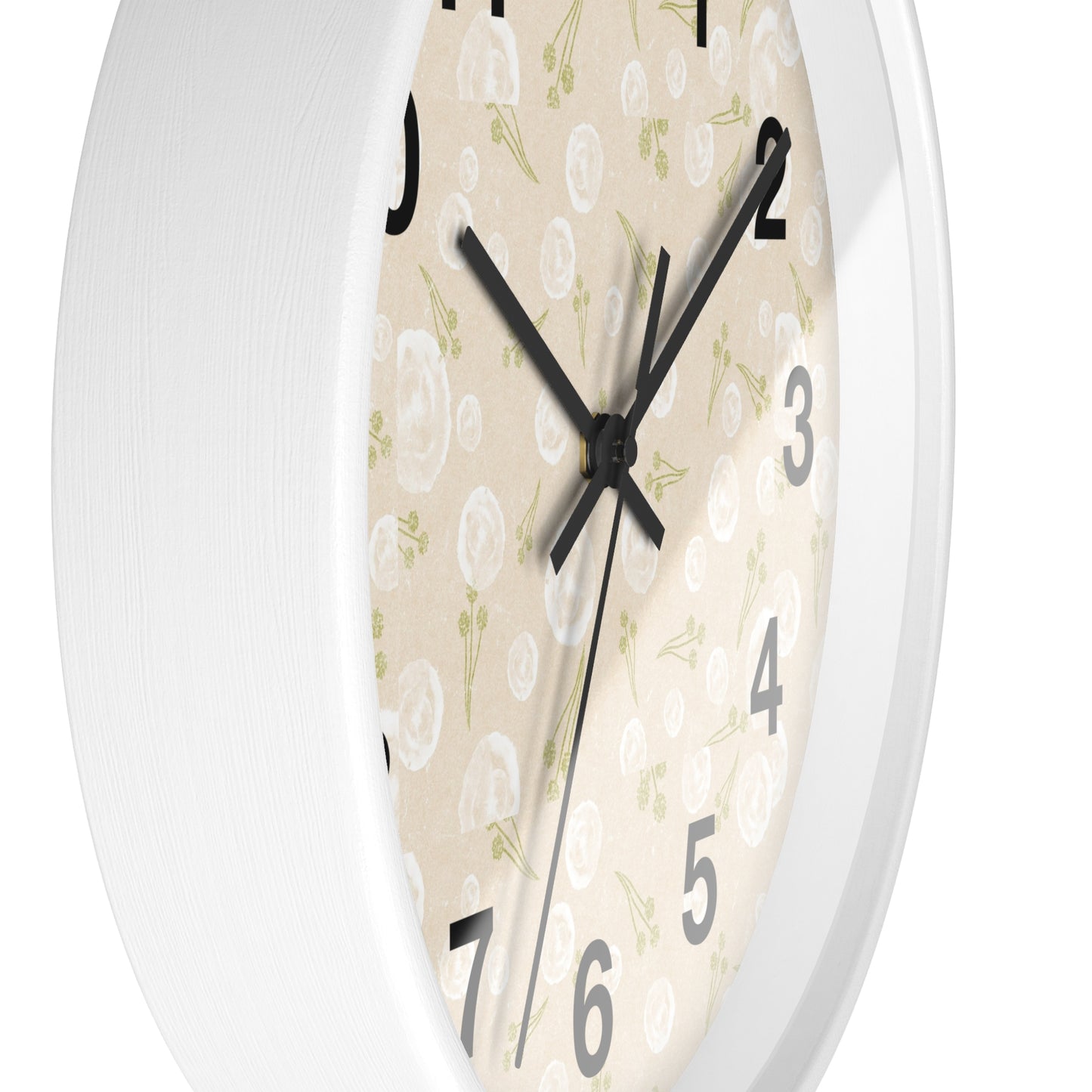 Chic Floral Wall Clock, Home Decor, Modern Design, Gift for Her, Wall Art, Boho Style, Timepiece
