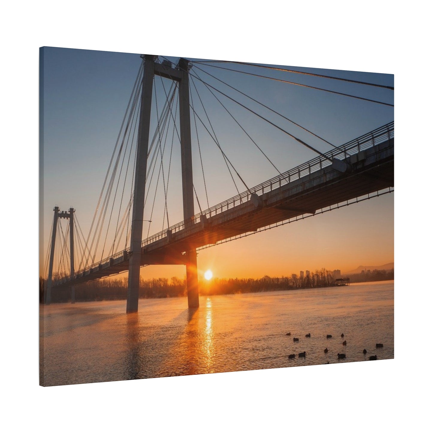 Sunrise Bridge Canvas Wall Art — Matte Stretched Canvas