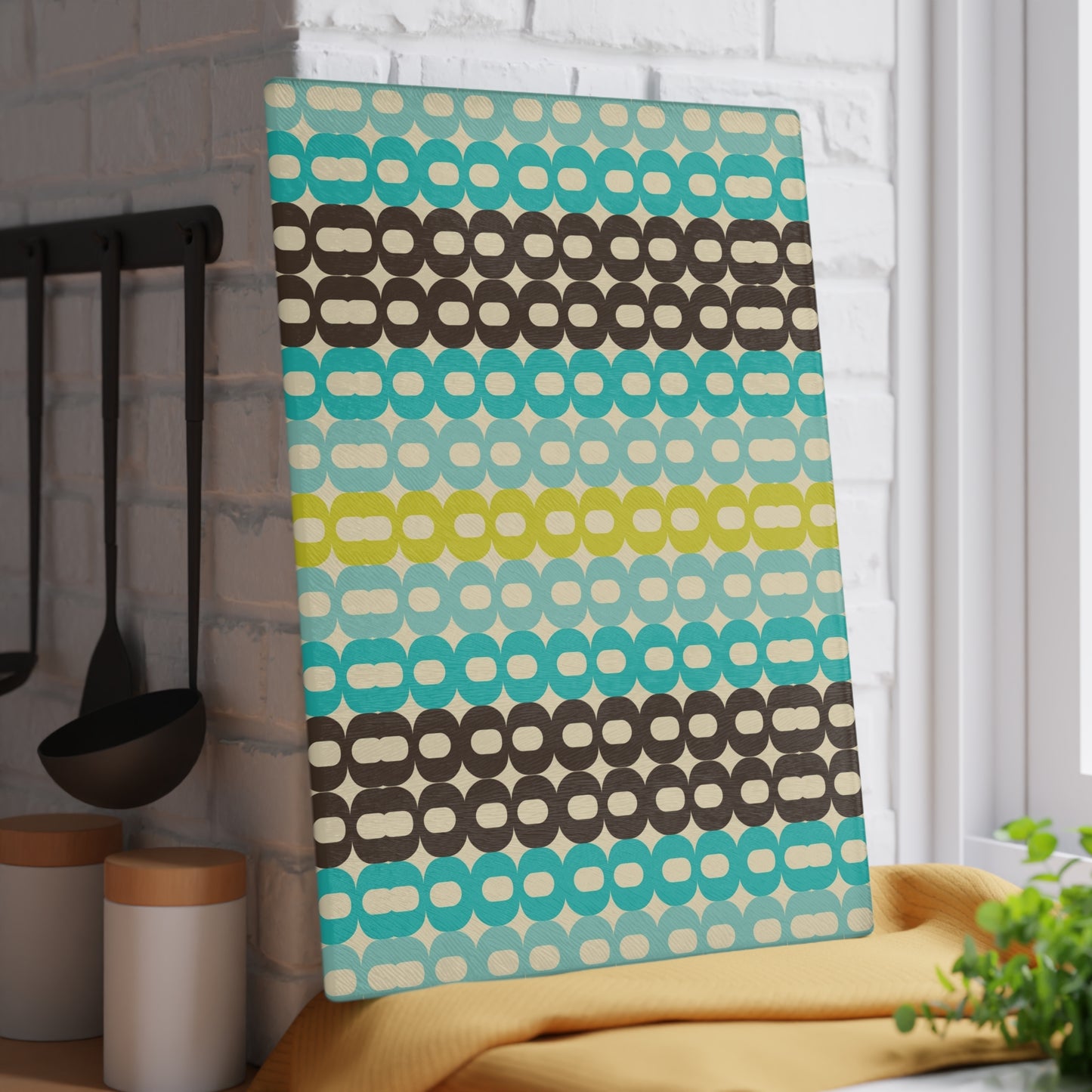 Stylish Glass Cutting Board for Modern Kitchens, Geometric Pattern Kitchen Decor, Perfect Gift for Housewarming, Weddings, Cookware