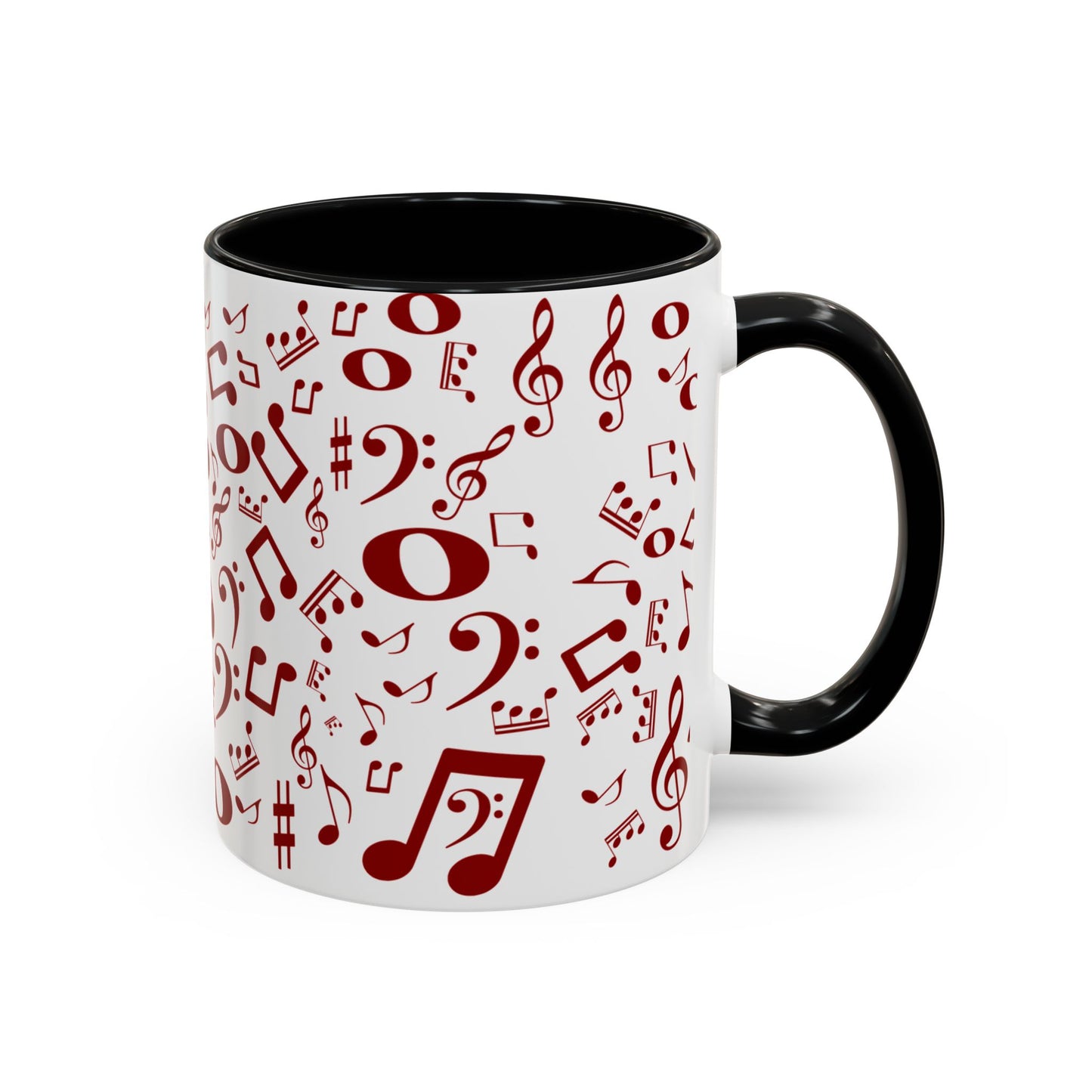 Accent Coffee Mug (11, 15oz) - Musical Notes