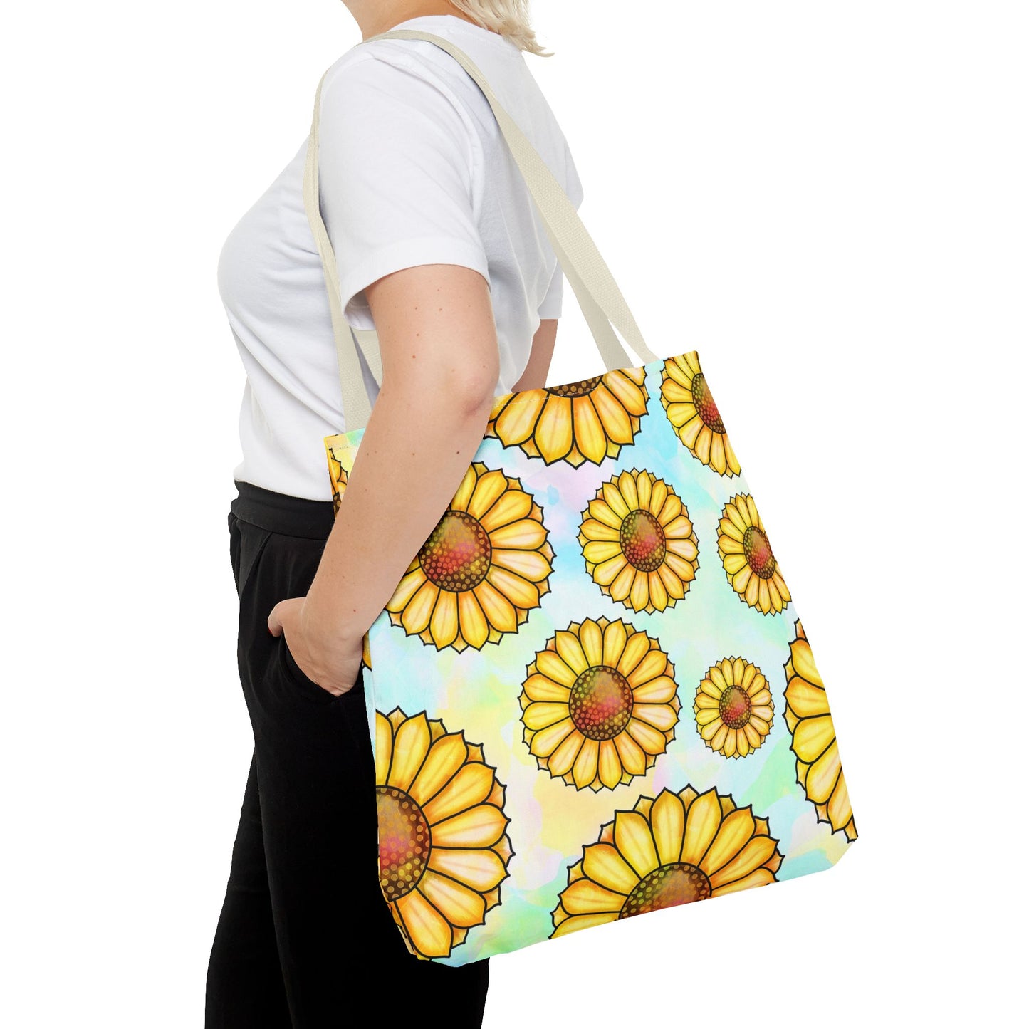 Sunny Floral Tote Bag, Eco-Friendly Shopping Bag, Beach Bag Summer Accessory