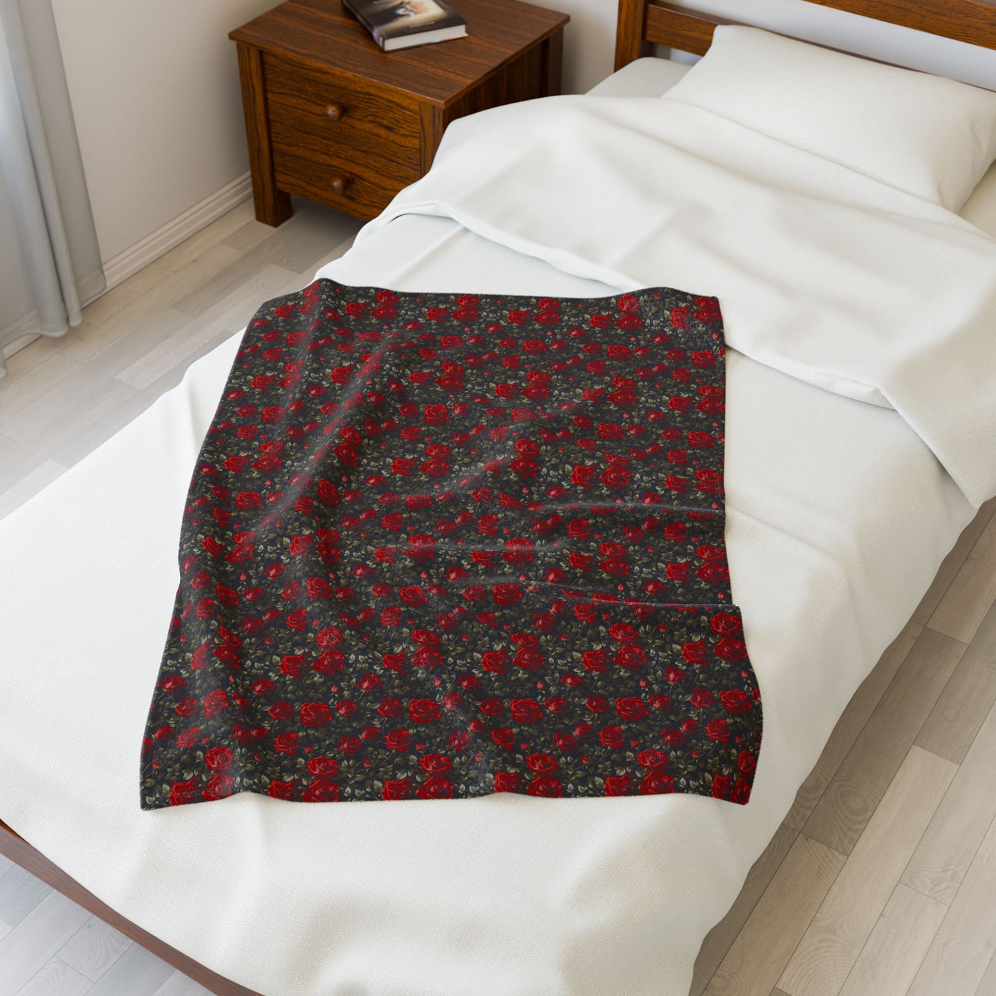 Cozy Floral Velveteen Plush Blanket - Soft Throw for Home Decor, Gifts, Christmas, Bedding, Living Room, Warmth