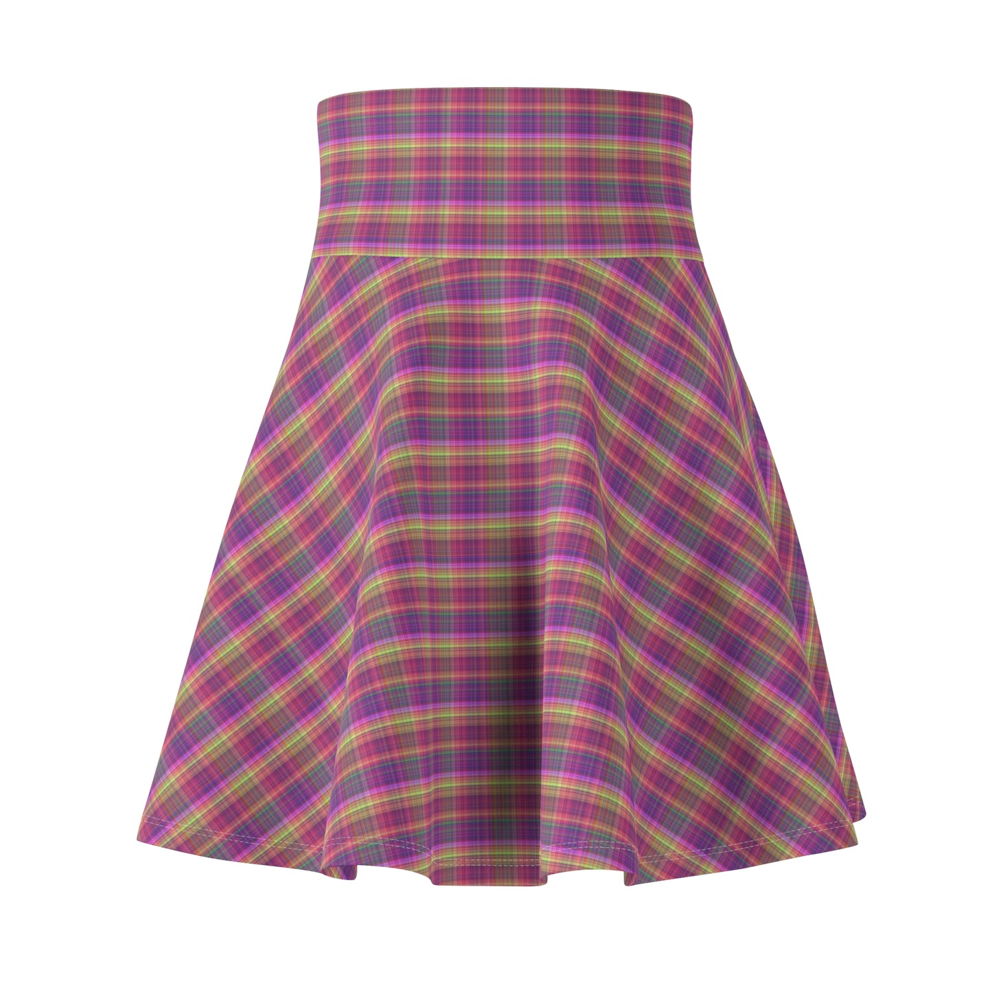 Colorful Women's Skater Skirt, Stylish Twirl Skirt, Summer Skating Dress, Casual Outfit for Parties, Trendy Plaid Skirt