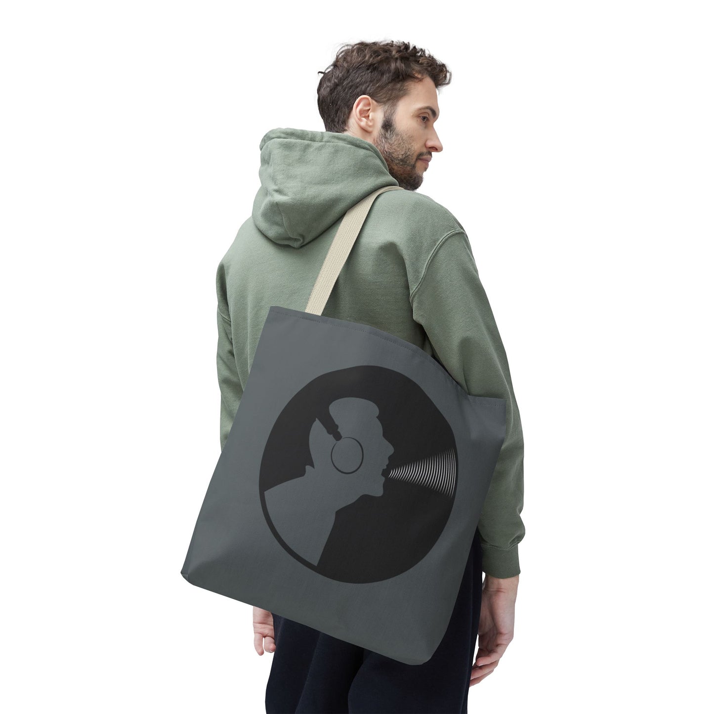 Music Lover's Tote Bag, Stylish Bag for Vinyl Enthusiasts, Gift for Music Lovers, Unique Shopping Tote, Record Player Accessory