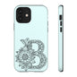 Personalized Tough Phone Case- Letter B, Floral Monogram Cell Phone Cover, Custom Protective Case, Unique Gift, Birthday, Graduation