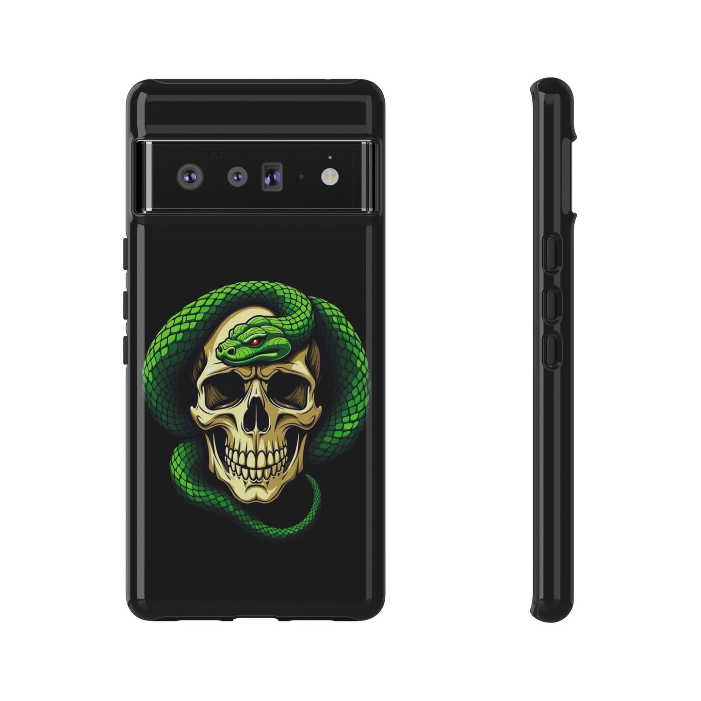 Skull & Snake Phone Case | Tough Cases, Protective Cover, Edgy Phone Accessories, Gothic Gift, Halloween Decor