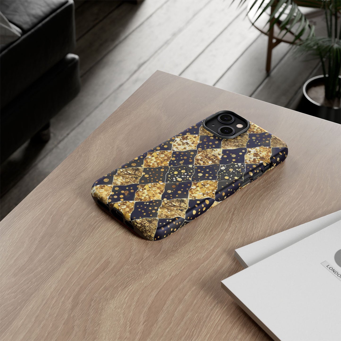 Elegant Gold & Black Phone Case for Tough Protection