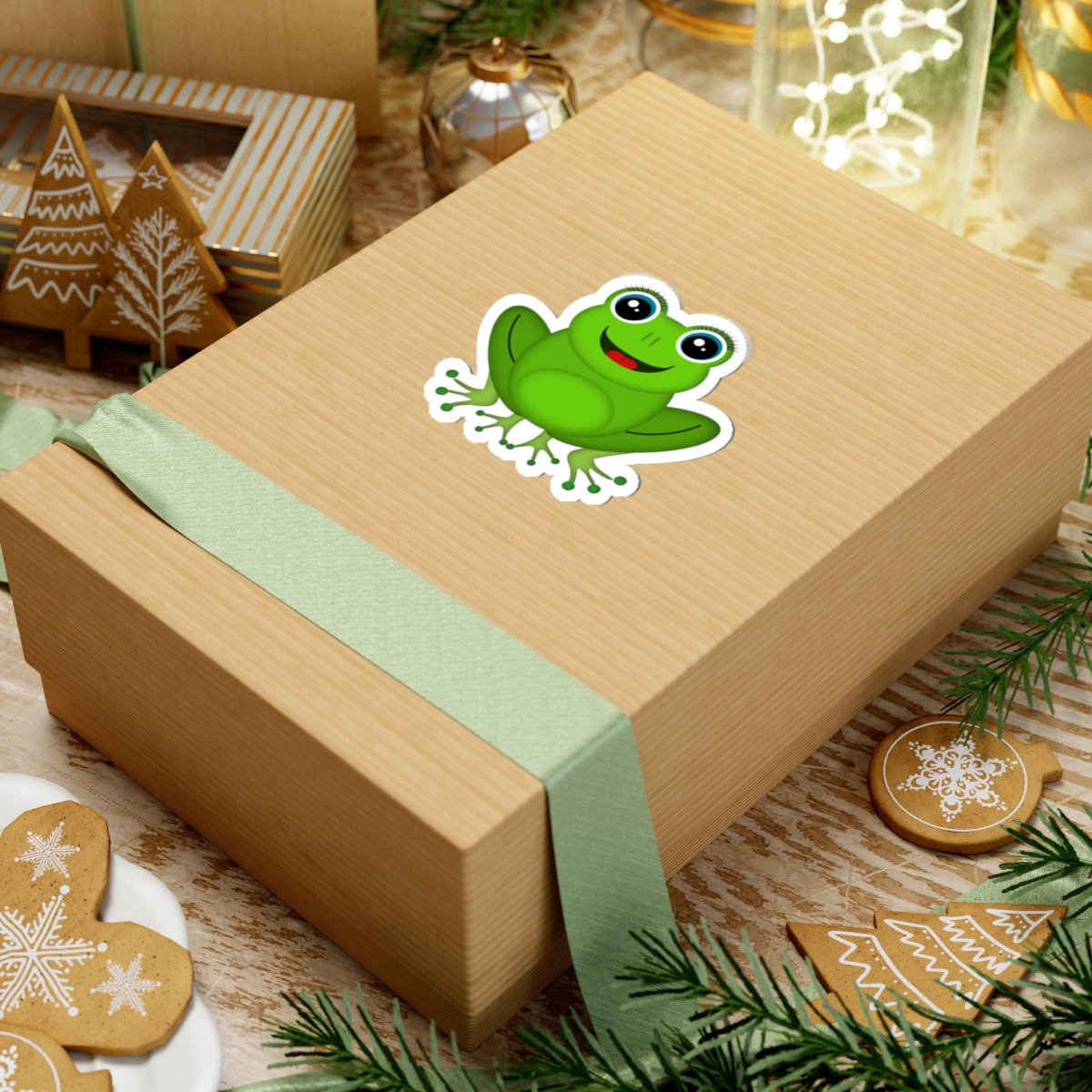 Cute Frog Kiss-Cut Stickers for Laptops, Water Bottles, Kids' Crafts, Fun Decor, Gift for Nature Lovers