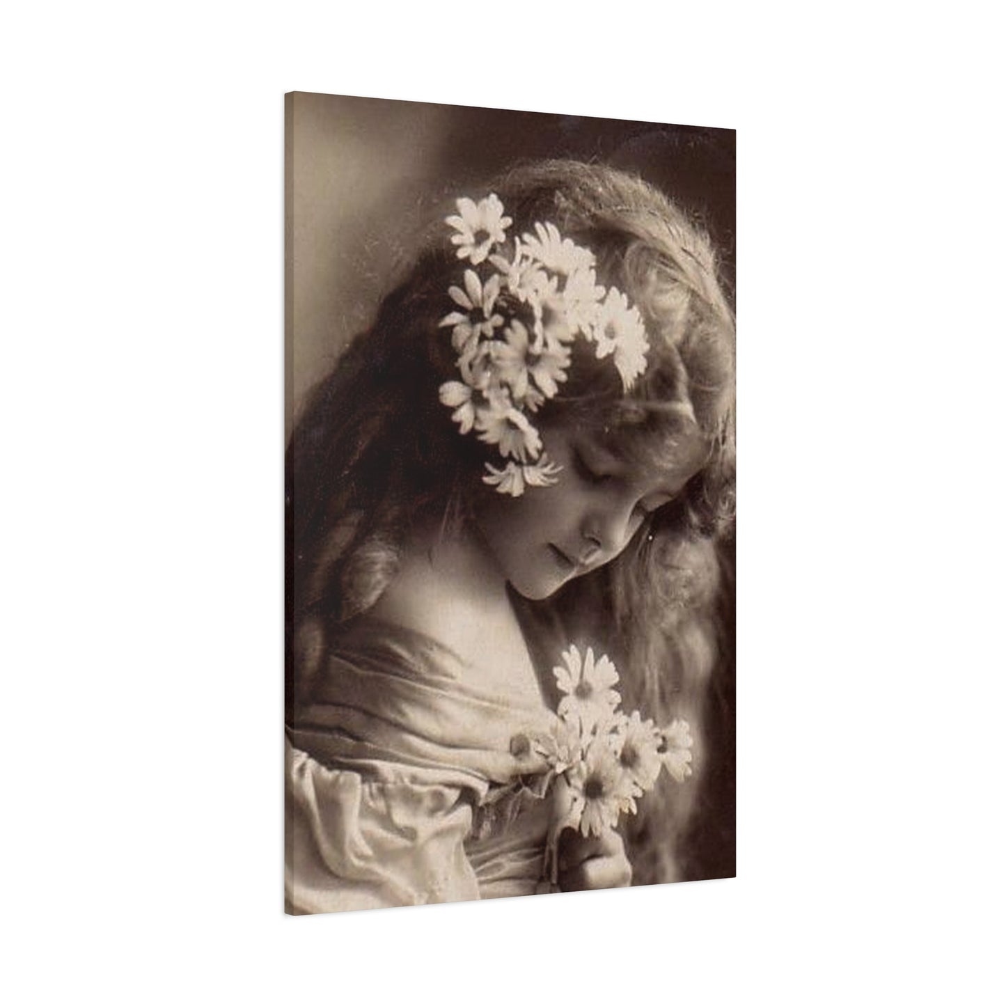 Vintage Floral Portrait Canvas