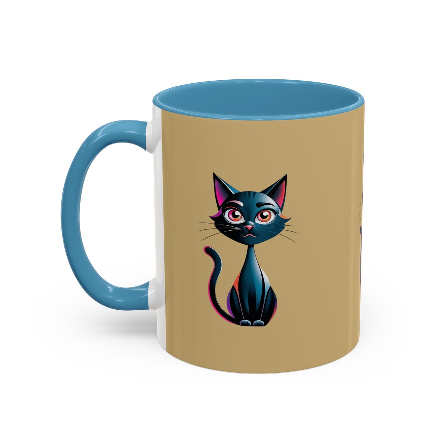 Cute Cat Accent Coffee Mug - Perfect for Cat Lovers, Gift for Birthdays, Home Decor, Animal Enthusiasts, Fun Kitchenware