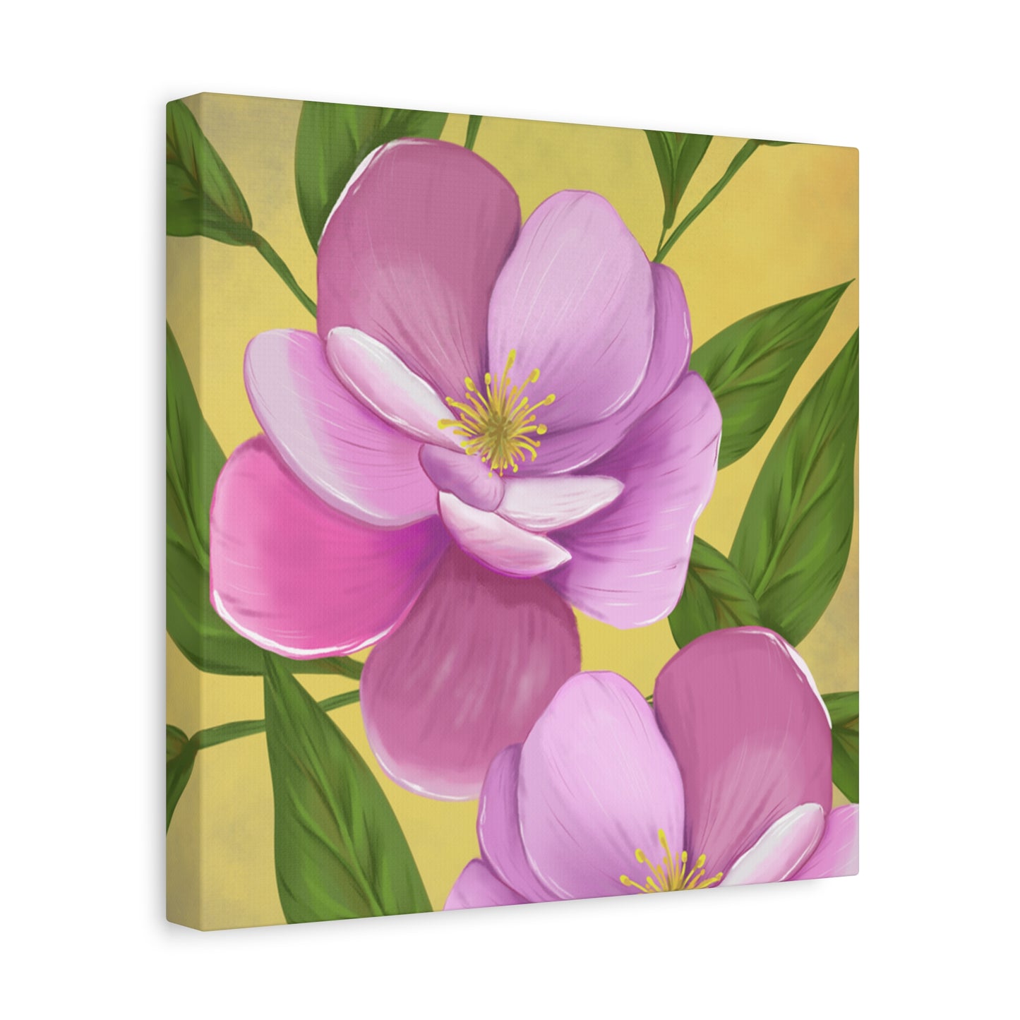 Matte Canvas, Stretched, 1.25" Tulips Pink and Purple Flowers