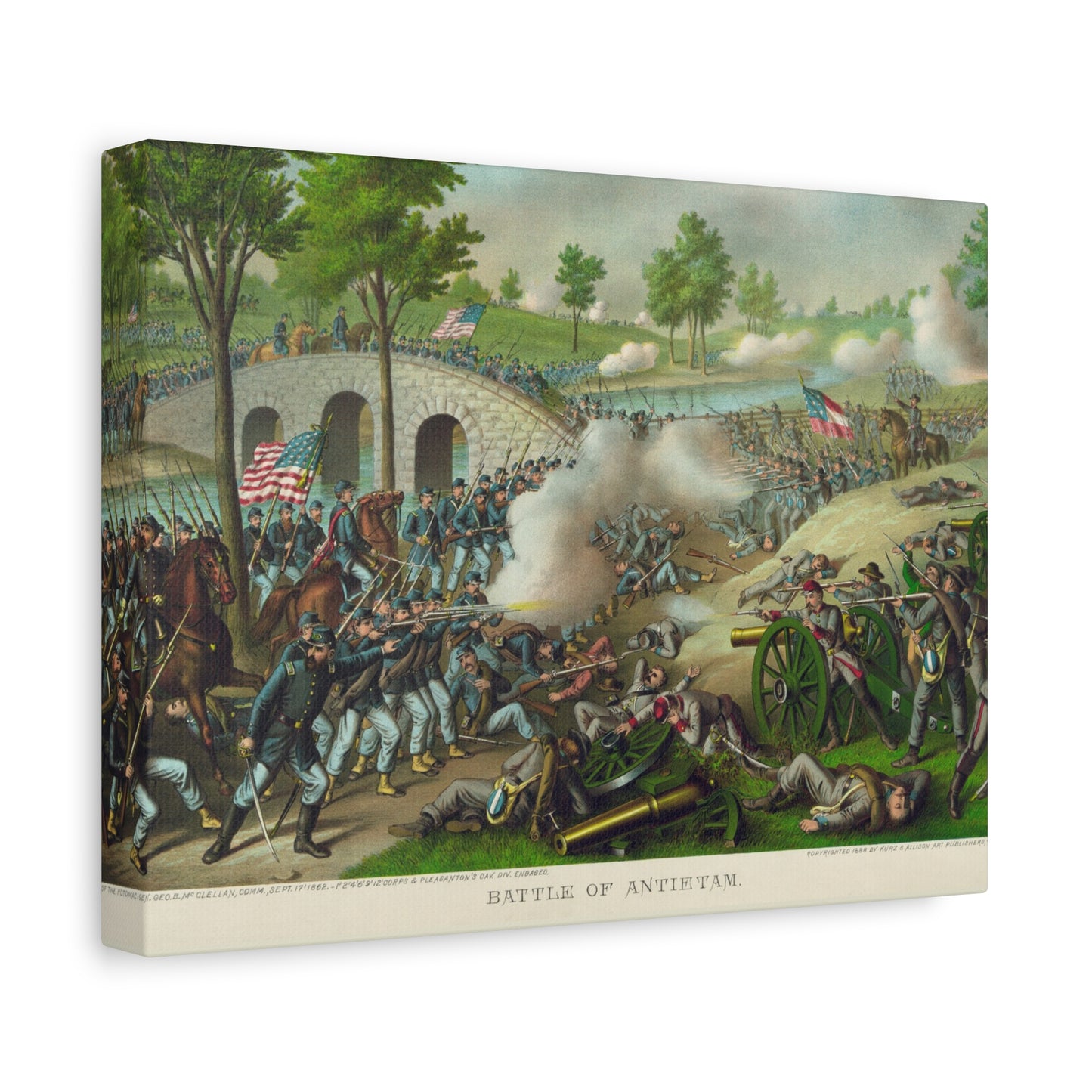 Antietam Battle Canvas Print — Civil War Historical Wall Art (Matte Stretched)
